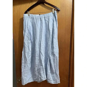 $160 NWT Blue Velvet by Graham & Spencer "Island" Linen‎ Maxi Skirt Sz Large